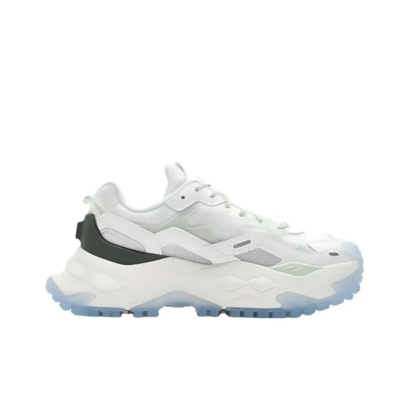 FILA FUSION BIANCO Cushioned Wear Resistant Waterproof And Breathable Low Top Chunky Sneakers Women's White Green-1