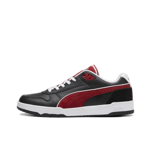 PUMA RBD Game Skateboard Shoes Unisex Low-Top Black/Red White