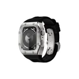 Silver Case, Black Strap