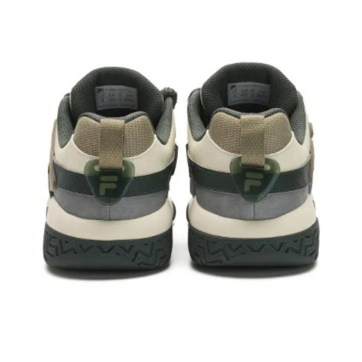FILA FUSION BARRICADE Anti-Slip Wear-Resistant Low-Top Basketball Shoes Men's White Gray-3