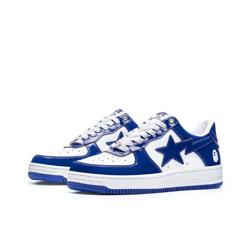 A BATHING APE STA Skateboard Shoes Women's Blue White-1