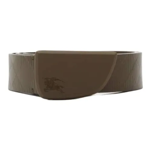 Burberry Wrinkle Design Leather Belts Men's Brown Width 3.5CM