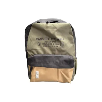 Vans Polyester Fabric Backpack Regular Unisex Green & Black