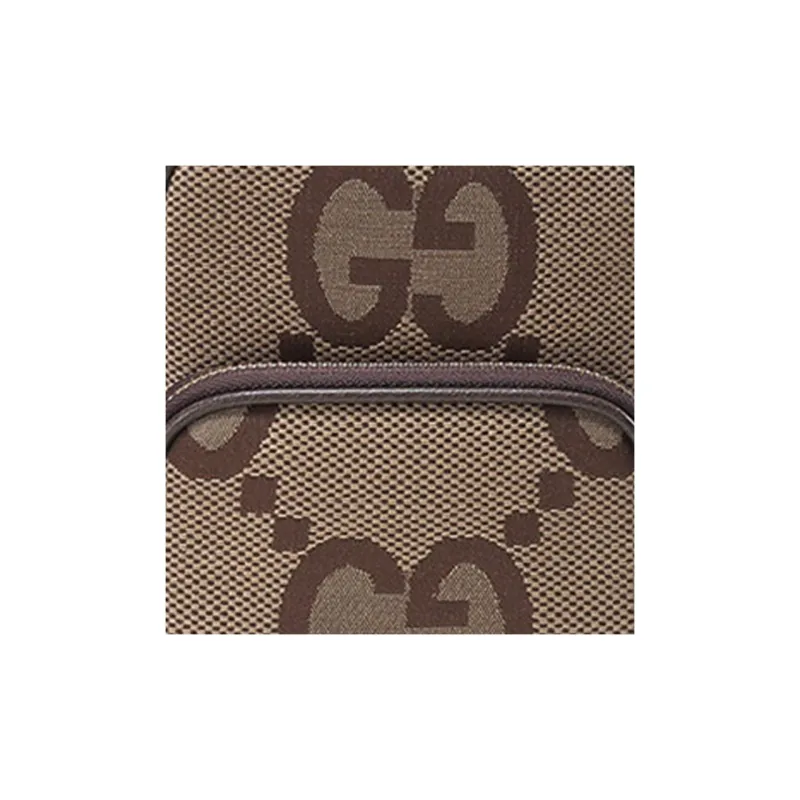 GUCCI Canvas With Leather Handbag Crossbody Bag Shoulder Bag Regular Men's Camel Ebony-6