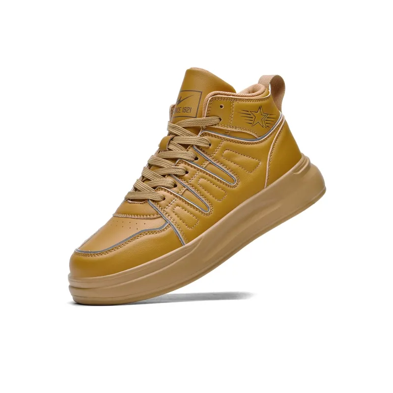 Binary Cushioning Height Increasing Lightweight Slip Resistant High Top Skateboard Shoes Men's Barley-2
