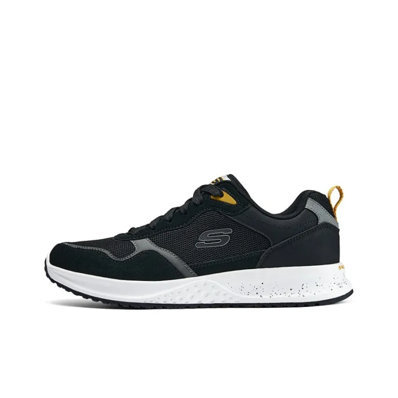 Skechers Cushioning And Breathable Low Top Running Shoes Men's Black-0