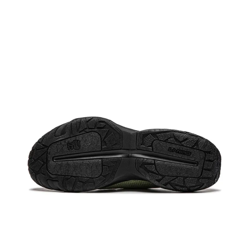 LiNing CF Tracing Collection Hiking Slipper Cushioning Wear Resistant Low Top Casual Shoes Unisex Black Green-6