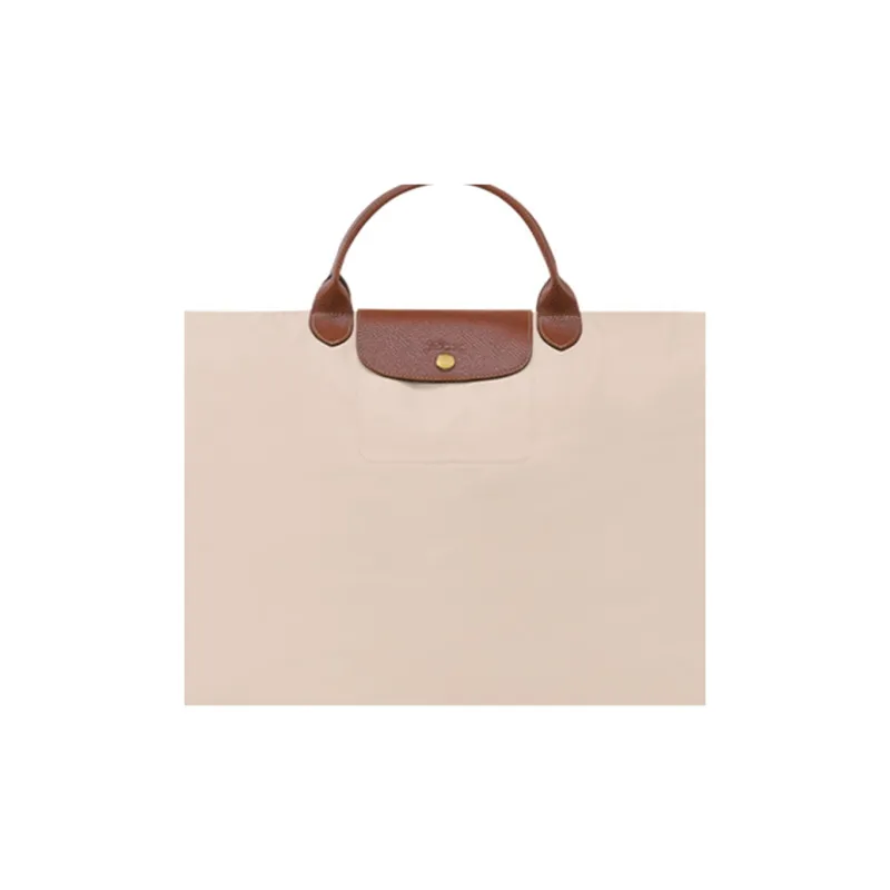 LONGCHAMP Canvas With Leather Trim Canvas Bag Travel Bag Handbag Extra Large Men's Beige-4