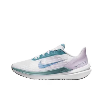 Nike Zoom Winflo 9 Cushioning, Wear Resistant Low Top Running Shoes Women's Cyan White