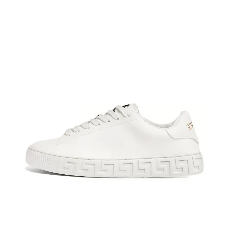 VERSACE Greca-embossed Leather Sneakers-0