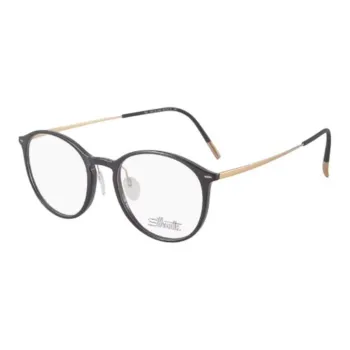 SILHOUETTE Titanium Alloy Irregular Shape Eyeglass Frames Unisex Black Gold