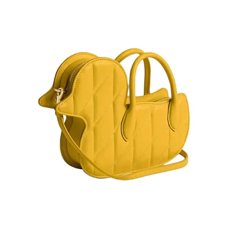 COACH Sheepskin Handbag Small Size Women's Light Yellow-1