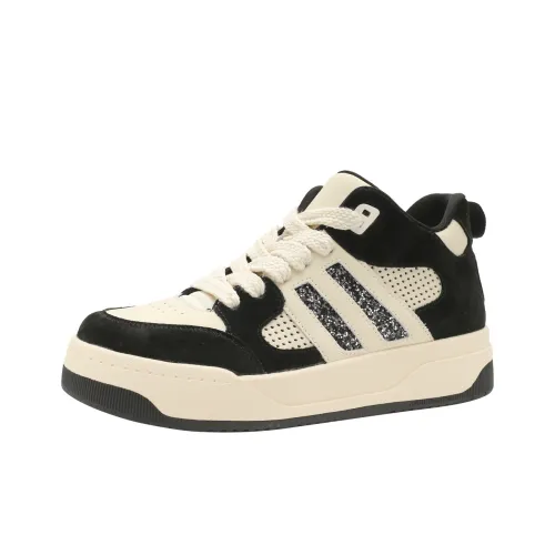 D:FUSE SCANDINAVIA Skateboard Shoes Women's High-Top Off White/Black