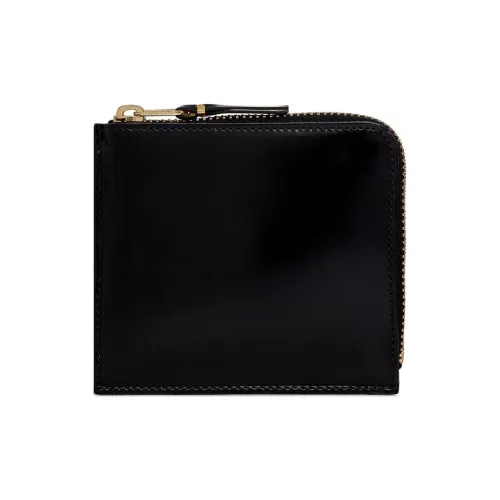 CDG Cow Leather Wallet Regular Men's Black & Gold