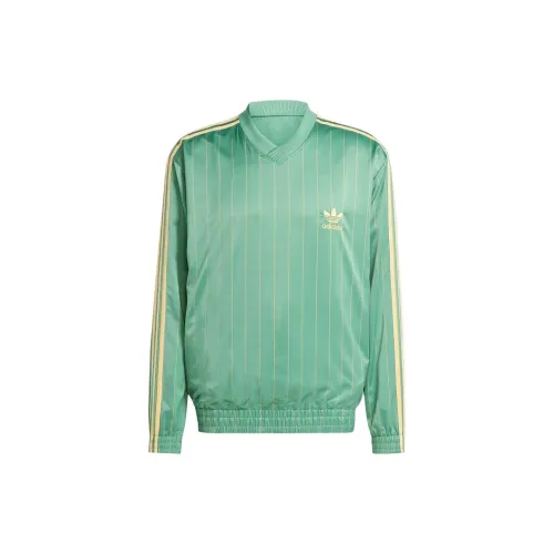 Adidas Originals Stripes Unisex Street Trench Coats Men Green