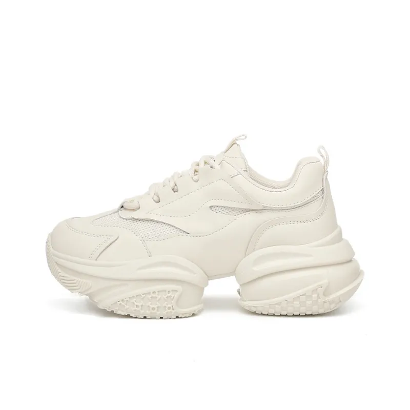 KEKAFU Height Increasing Breathable Slip-Resistant Low-Top Chunky Sneakers Women's-9