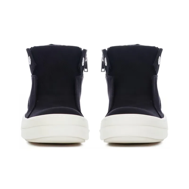 Rick Owens DRKSHDW Mid Top Skateboard Shoes Men's Black-2