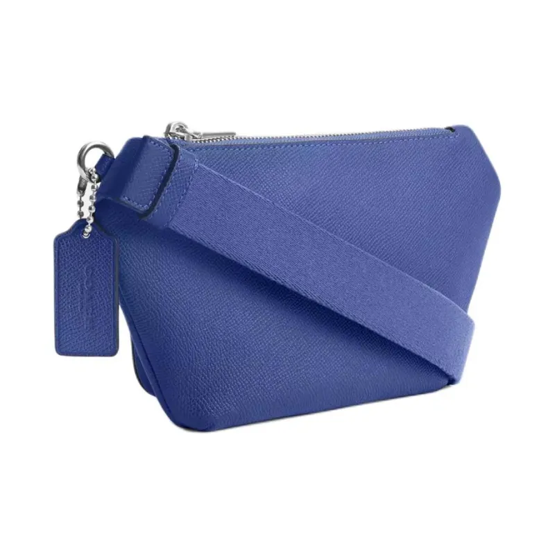 COACH Cross Grain Canvas With Leather Shoulder Bag, Crossbody Bag, Fanny Pack Medium Size Men's Blueberry-1
