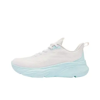 QIAODAN Yuebu 2.0 Wear-Resistant Breathable Slip-Resistant Low-Top Q-COZY SOFT Running Shoes Women's White Blue