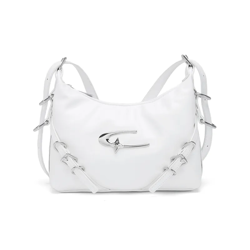 UNITE STAR PU Crossbody Bag Shoulder Bag Regular Women's Silver/White/Black-8