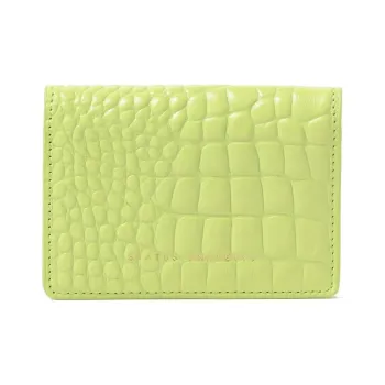 Beams STATUS ANXIETY Collaboration Cow Leather Business Card Holder Women's Lemon