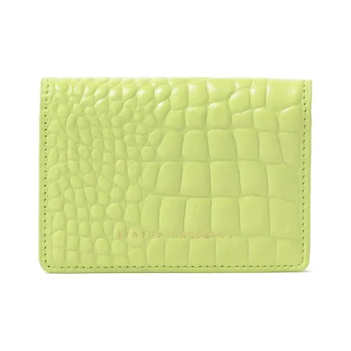 Beams STATUS ANXIETY Collaboration Cow Leather Business Card Holder Women's Lemon