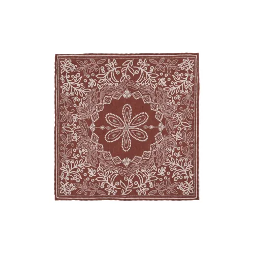 Beams Silk Scarves Men's Deep Red