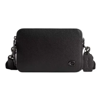 COACH Charter Leather Shoulder Bag, Crossbody Bag Trumpets Men's Black