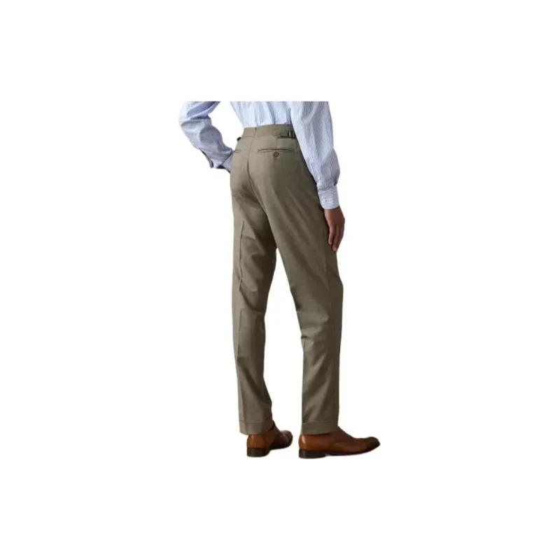 Polo Ralph Lauren Kent Hand-Tailored Sharkskin Suit Business Suits Men's Brown-4