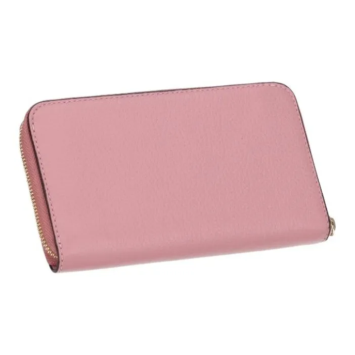 COACH Zip Around Leather Circumferential Zip Closure, Wallet, Card Holder Medium Size Women's Pink-3