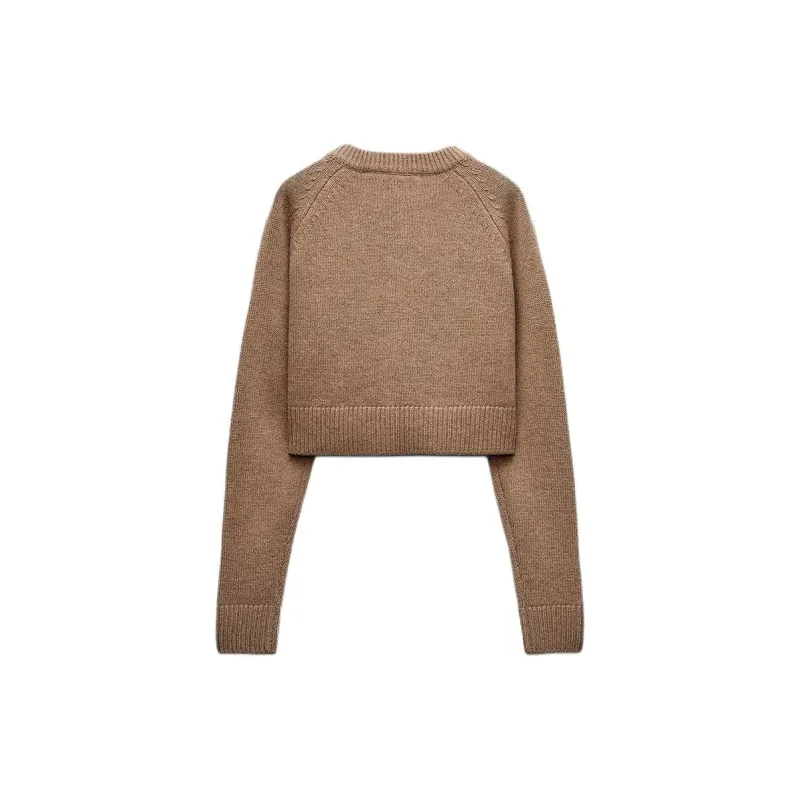 ZARA Sweater Women's Brown Yellow-1