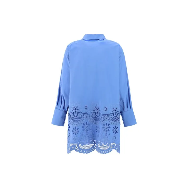 Valentino Lace Detailed Long-Sleeved Mini Dress-1