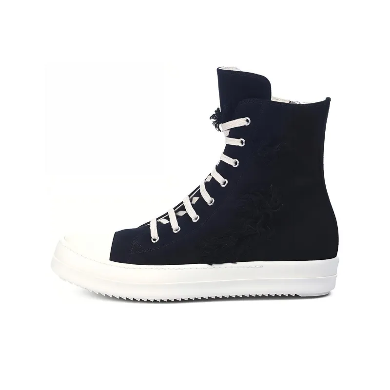 Rick Owens DRKSHDW Strobe High Top Stylish Skateboarding Shoes Men's Black-0