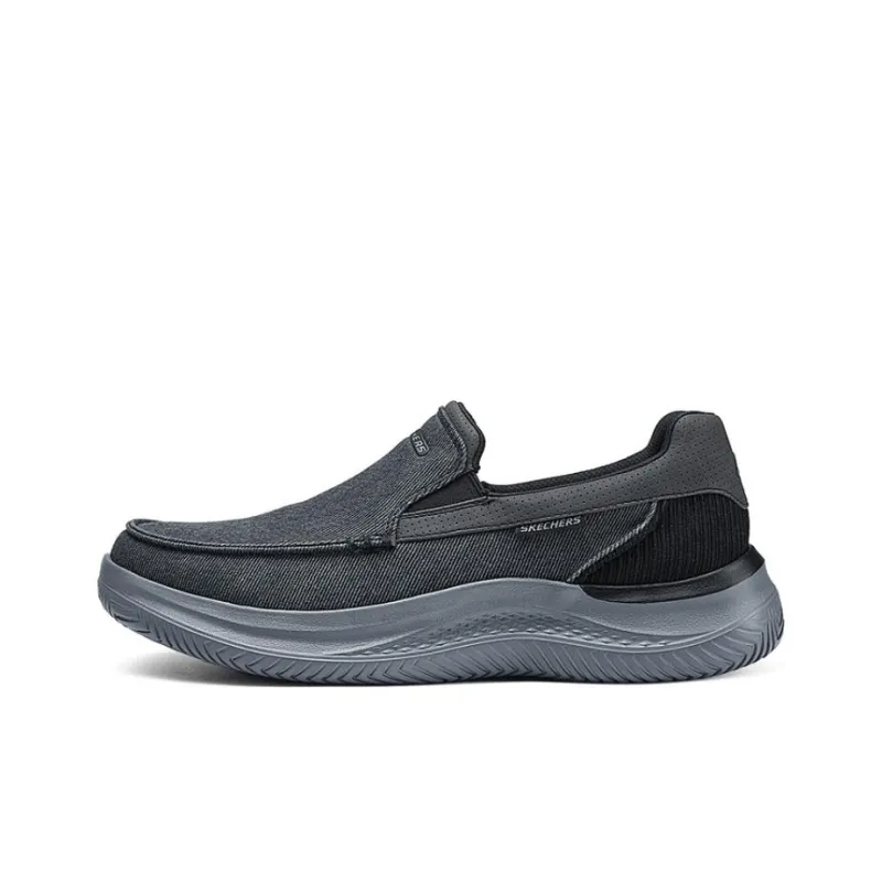 Skechers Cushioning Breathable Lightweight Low Top Casual Shoes Men's Black-0