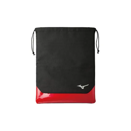 Mizuno Synthetic Fiber Shoe Bag Unisex Black Red