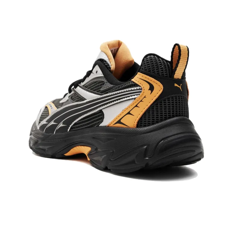 PUMA Morphic Cushioning Wear-Resistant Low-Top Running Shoes Men's Black White Yellow-2