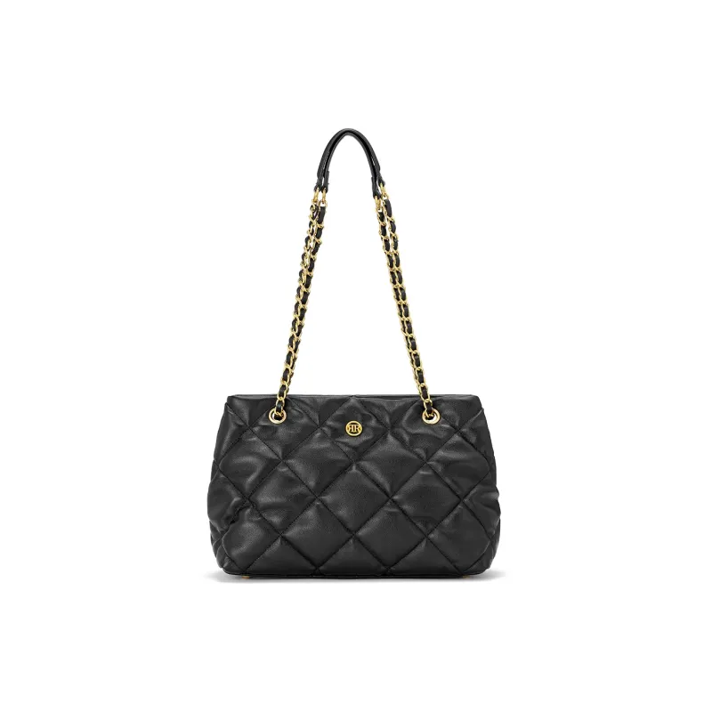 ROBERTA DI CAMERINO Synthetic Leather Chain Bag Shoulder Bag Large Bag Crossbody Bag Tote Regular Women's Black/White-0
