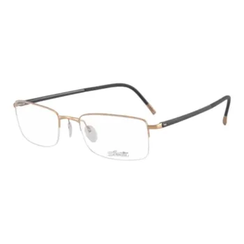 SILHOUETTE Titanium Rectangular Eyeglass Frames Men's Gold