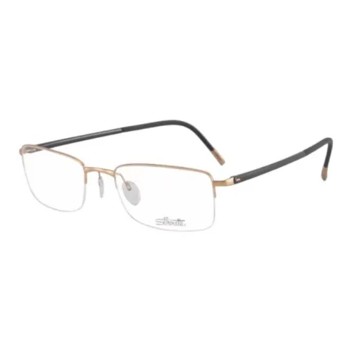 SILHOUETTE Titanium Rectangular Eyeglass Frames Men's Gold