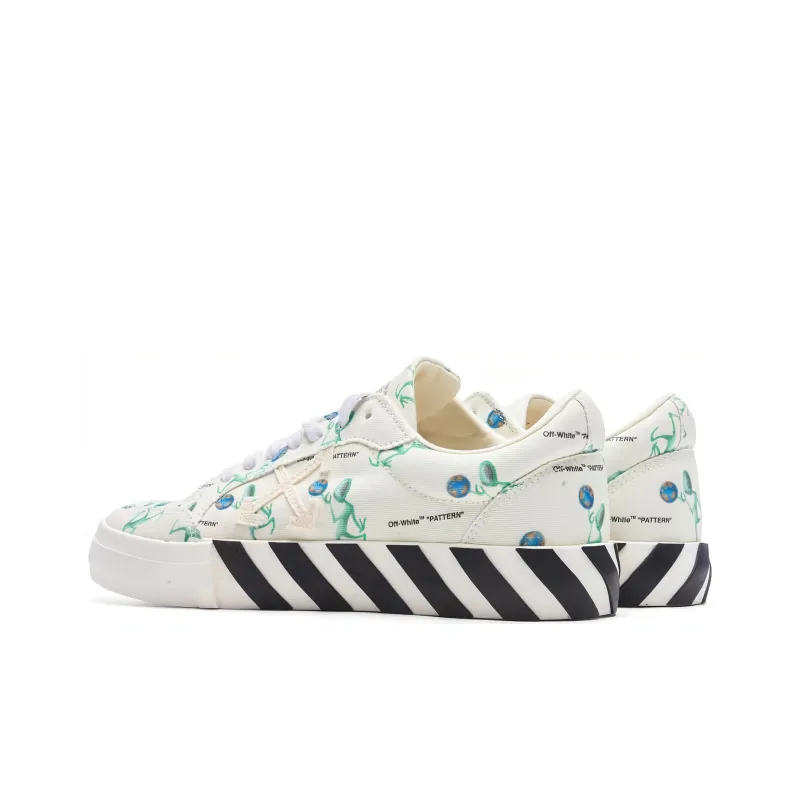 OFF WHITE Vulc Low Canvas Alien Logo Applique White Green Black-2