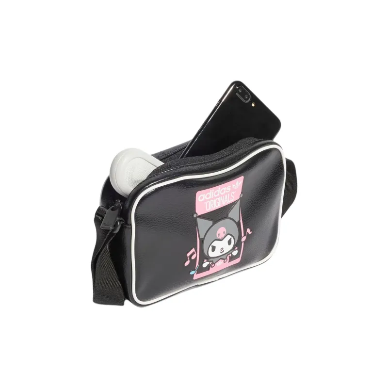 Adidas Originals Polyurethane Shoulder Bag Crossbody Bag Small Size Women's Black-3