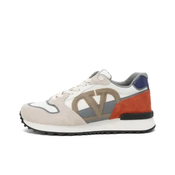 Valentino Vlogo PACE Mid Top Casual Shoes Men's White Light Gray