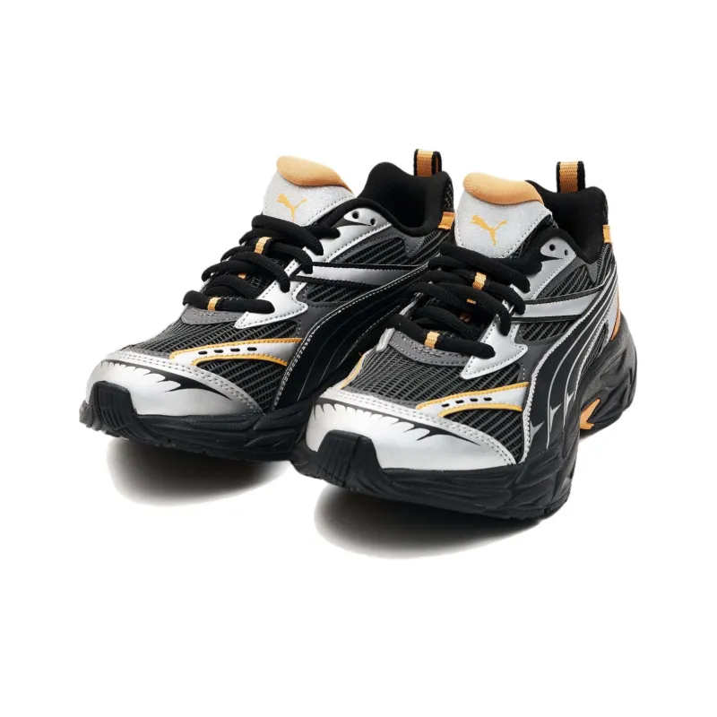 PUMA Morphic Cushioning Wear-Resistant Low-Top Running Shoes Men's Black White Yellow-1