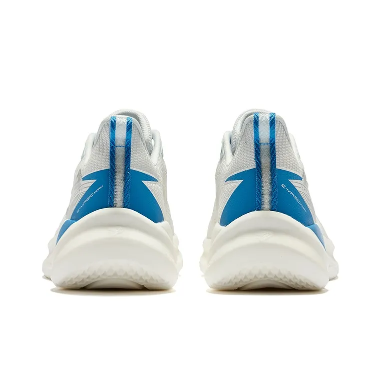 Erke Wind Chase 2.0 V2 Cushioned Slip-Resistant Abrasion-Resistant Breathable Low-Top Running Shoes Men's White Blue-3