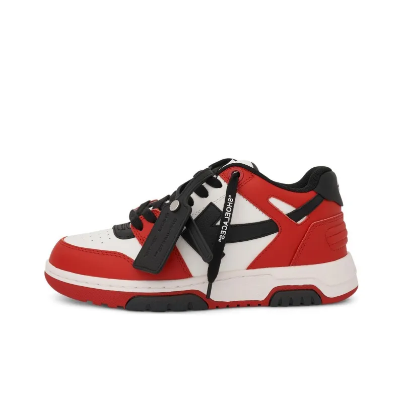 OFF WHITE Low Top Skateboard Shoes Women's Red Black-0