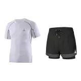 Two-Piece Set (White Short-Sleeved Shirt+Swimming Shorts)