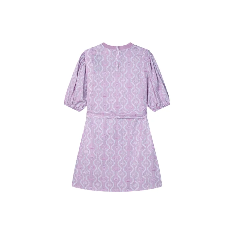 FILA Short Sleeved Dress Women's Fine Willow Purple-1