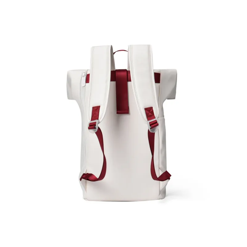 DRACONITE PU Student Backpack Regular Unisex White Red Color Blocking-3