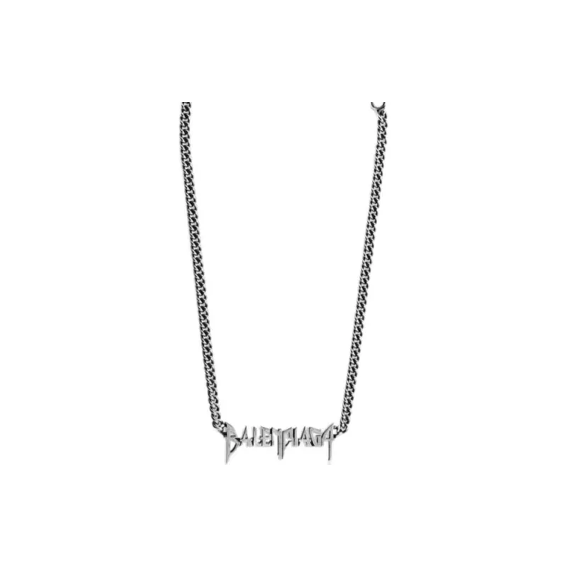 Balenciaga Brass Metal Necklaces Women's Silver-0