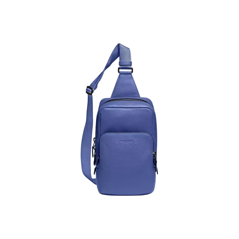 COACH Gotham Leather With Calfskin Sling Bag, Fanny Pack, Shoulder Bag, Crossbody Bag Small Size Men's Blueberry-0